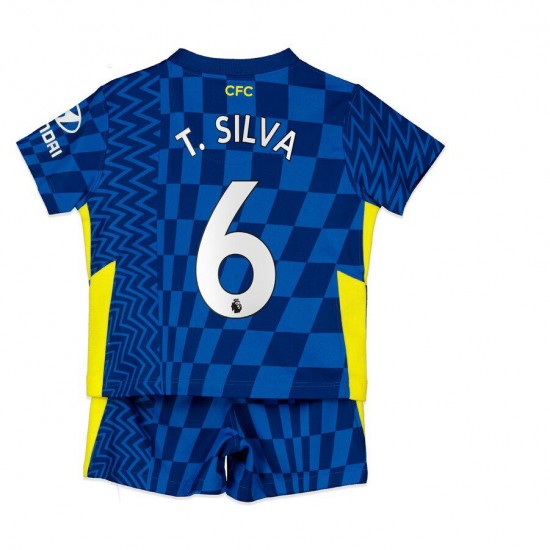 Camisola Chelsea T. Silva 6 Criança Equipamento Primeiro 2021-2022 Manga Curta